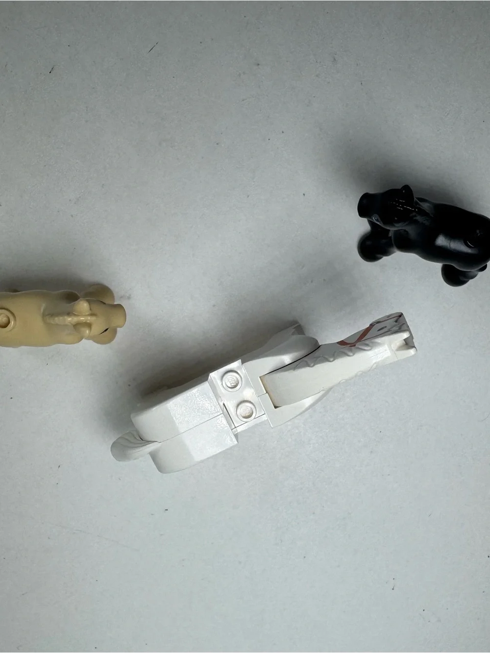 Lego Lot Of 3 Horse Figures White Black Beige 1.5